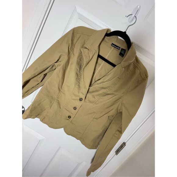 DKNY women’s Jean jacket tan size XL - Picture 1 of 5